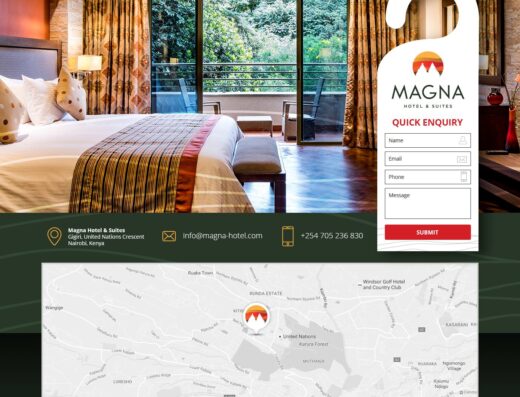 Magna Hotel & Suites showing its contact information
