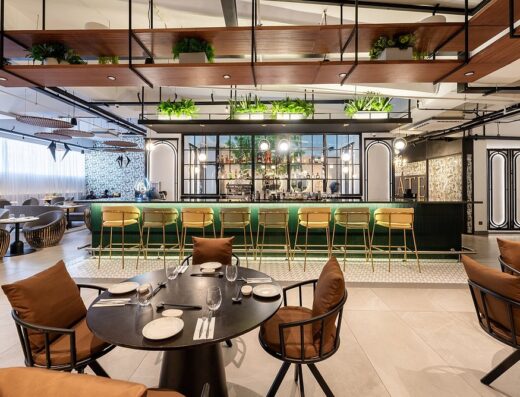 An image showing interiors at Slate-Kitchen and Bar