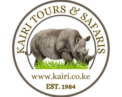 Kairi Tours & Safaris logo with a Rhino in it