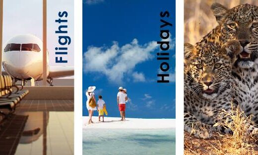 Travelshoppe Company Limited showing a flight, tourists and animals
