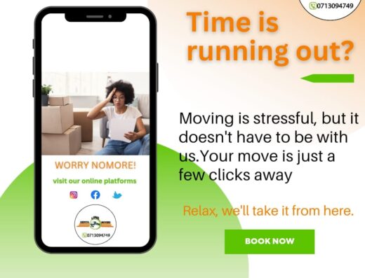 Kenya line movers showing its contact information